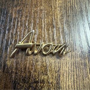Vintage AVON word Gold Tone Avon Representative Logo Pin Brooch
